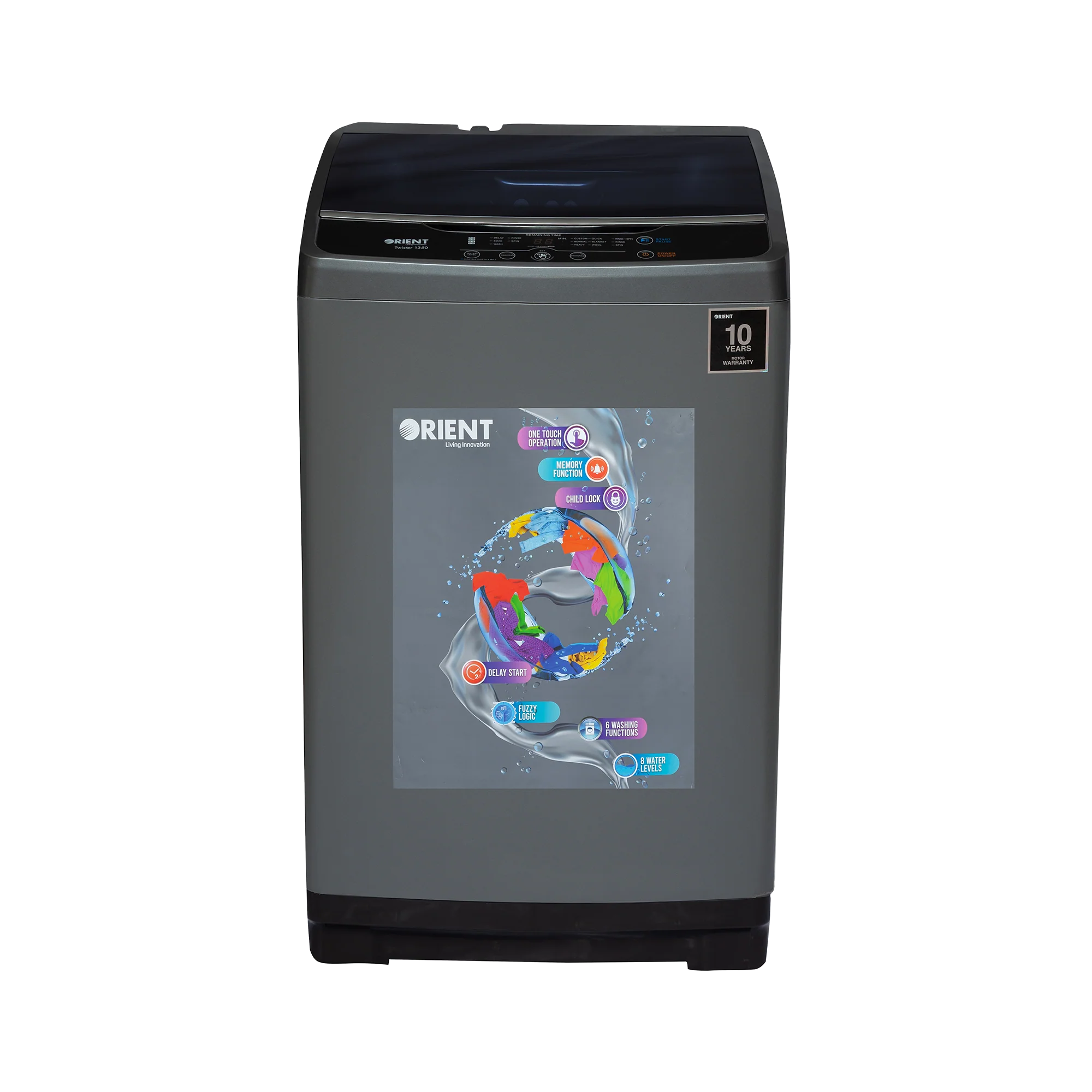 Orient Twister 1350 12 Kg Metallic Grey Washing Machine