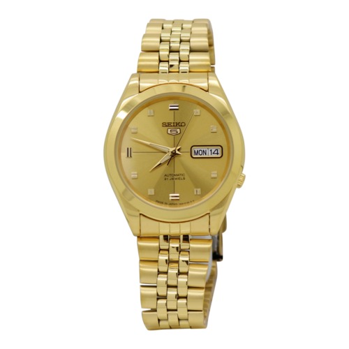 Seiko 5 Stainless Steel Gold tone Dial Watch For Men SNXC52J5