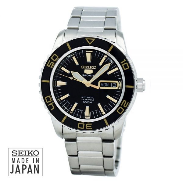 Seiko 5 Sports Black Automatic Watch For Men SNZH57J1