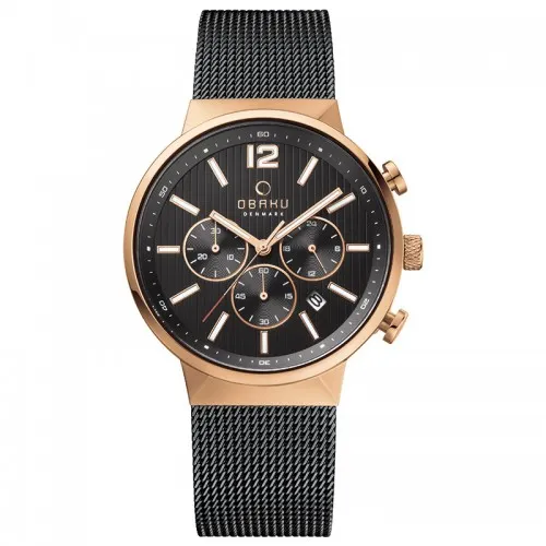 Obaku Storm Night Black Dial Mens Watch -V180GCVBMB