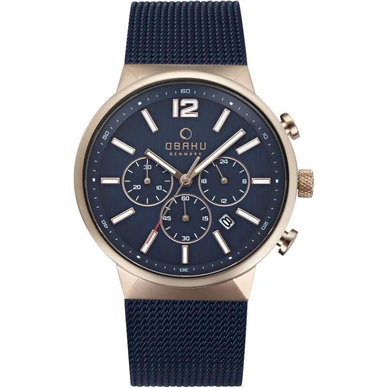 Obaku Storm Ocean Blue Dial Mens Watch - V180GCVLML