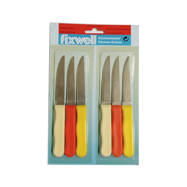 12PC Fixwell Multi Colour Silver Stainless Steel Knife MultiPurpose Made  Germany