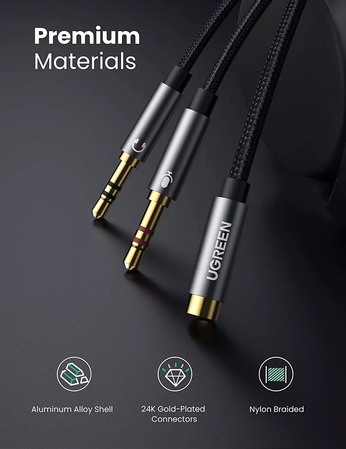 3.5mm Jack 1 Male To 2 Female 8 Inch Audio Headphone Y Or Dual Splitter  Cable Connector at Rs 35/piece, Connectors in Delhi